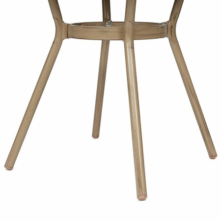 Flash Furniture Lourdes French Bistro 31.5in. Tbl, Natural/White PE Rattan, Glass Top, Bamboo Print Aluminum Frame SDA-AD641012-80-NATWH-LTNAT-GG